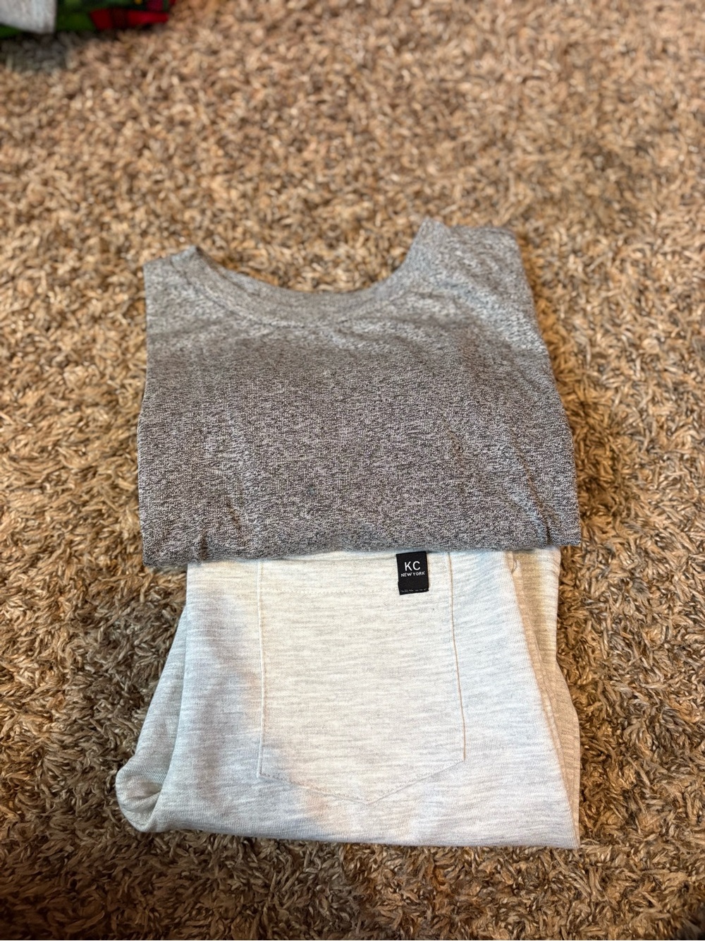 Kenneth Cole Gray Layered Knit Tank and Sweatshirt Set
